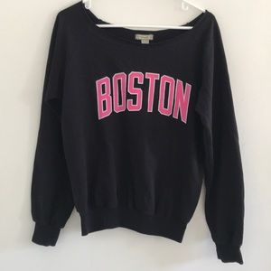 ❤️ Black and pink Boston boat neck sweatshirt